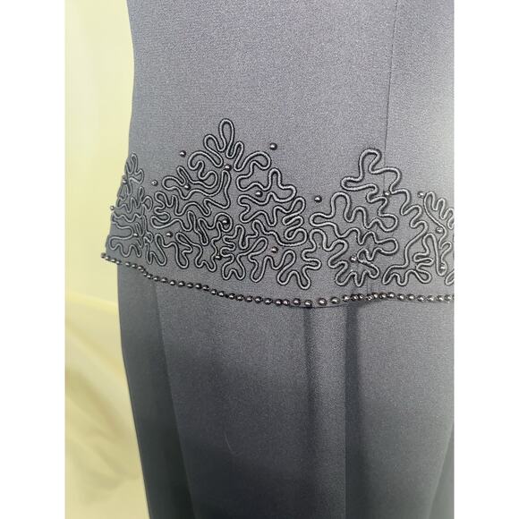 Office Siren Boardroom Chic Donna Morgan Devil Wears Prada Beaded Gown Sz8 - Picture 7 of 9